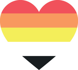 Lithsexual pride flag heart isolated on white background.  LGBT flag. Vector illustration