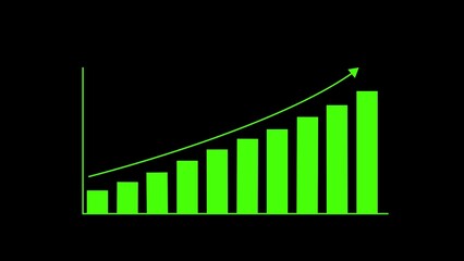 Business graph chart illustration.Graph in trendy flat style. Business growth chart.