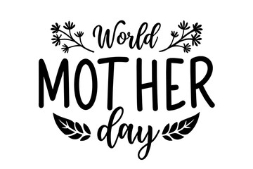 world mother day vector silhouette illustration