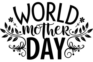 world mother day vector silhouette illustration