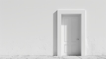 White door in a white wall