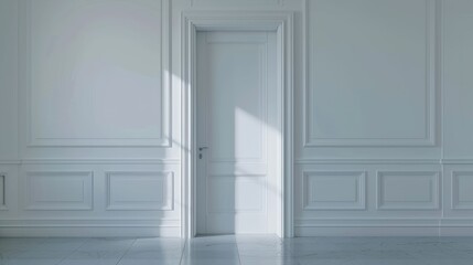 White door in a white wall