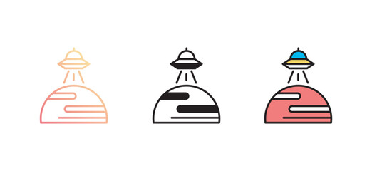 Ufo icon design with white background stock illustration
