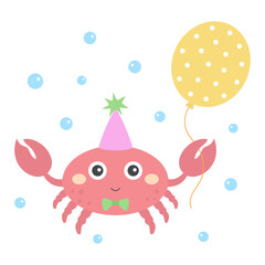 birthday card with crab