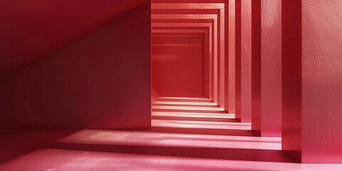 Fototapeta premium Tranquil Minimalist Background with Thin Dark Red Lines on Light Red Base