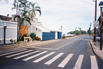 Lahaina town on Maui, Hawaii film photographs