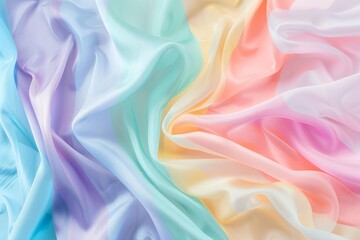 Gradient color pastel rainbow silk fabric texture background