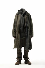 Invisible man concept with coat and scarf