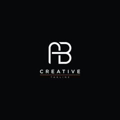AB letter logo, initial AB letter modern minimalist vector stock logo
