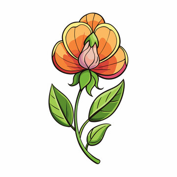 recommend clip art: Sweet Pea flower cartoon style Icon Vector clipart Illustration