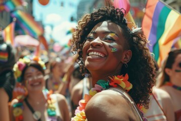 A Vibrant Celebration of Diversity at a Colorful Pride Parade. Pride Month. Celebration of the LGBTQ+ community