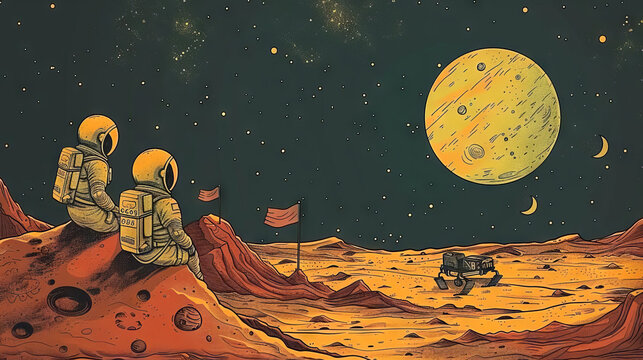 Astronauts on Mars.
