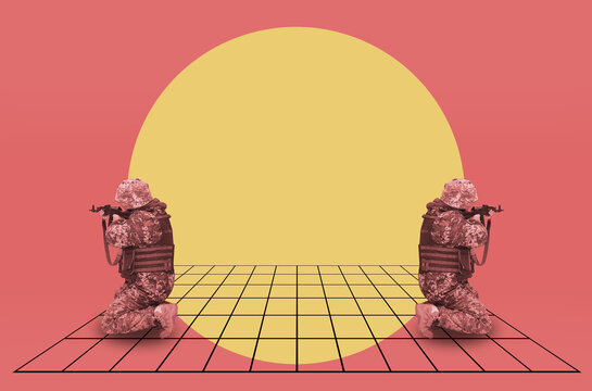 Collage with a soldiers