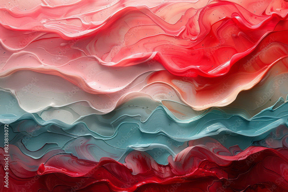 Aufkleber abstract image of a sound wave pattern with alternating colors of blood and milk, representing the r