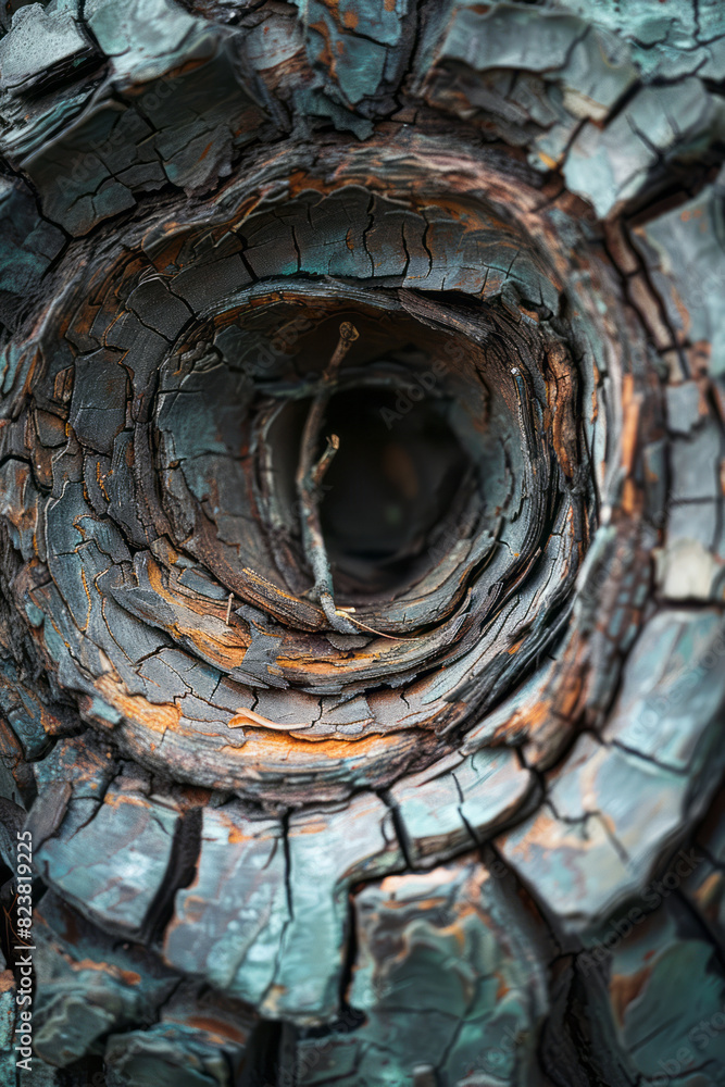 Poster depiction of a nest made from a series of concentric circles, representing the protective and nurtur