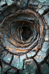 Depiction of a nest made from a series of concentric circles, representing the protective and nurturing qualities of nests,