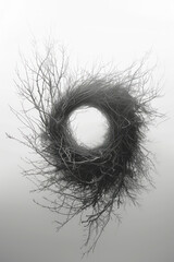 Fototapeta premium Artistic rendering of a nest composed of angular lines and shapes, creating a sharp and modern aesthetic,