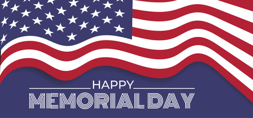 Happy Memorial Day for poster, cover, banner, brochure, website. 