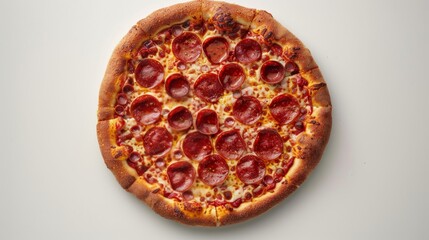 Pepperoni Pizza on White Table