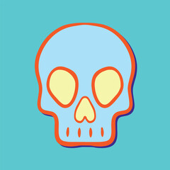 Fototapeta premium colorfull skull art hand drawn cartoon illustration 