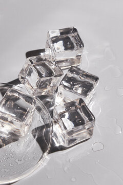Bunch of ice cubes melting