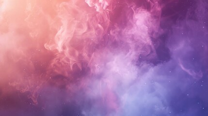 An abstract background with particles suspended in a mystical fog, blending soft pastels and...