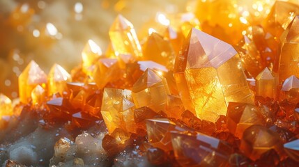 Abstract background of orange crystals. 3d rendering,