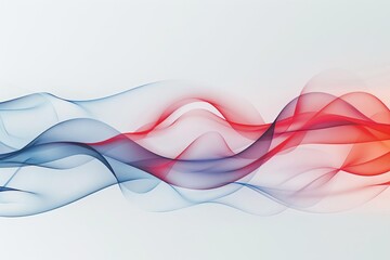 artistic modern composition of blue and gradient red curves on white abstract illustration