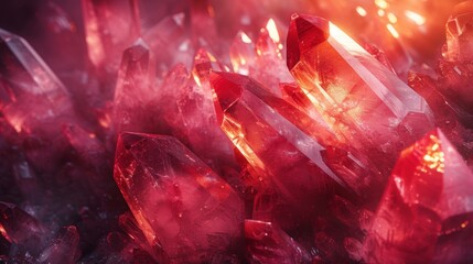 Abstract background of red crystals. 3d rendering,