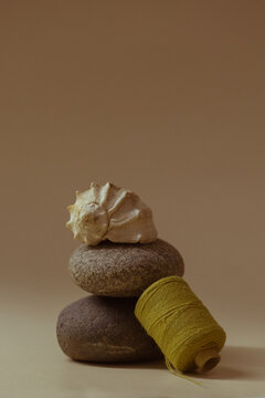 Zen Balance: Shell, Stones, and Thread