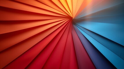 Gradual transition of vivid color spectrum fan display.