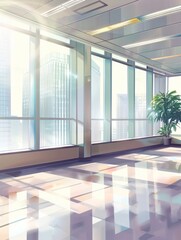 Fototapeta premium Empty office open space interior. Business conference company background