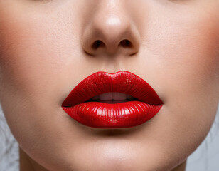 Obraz premium woman red lips face painted design