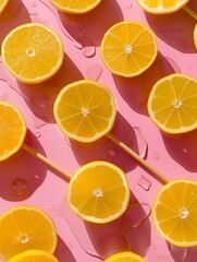 Lemon lollipops, candy. Dessert. High quality photo. Generated by AI