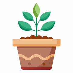 svg, illustration-of-a-cutaway-flower-pot--plant--root