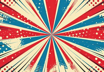 Fototapeta premium Japanese-style abstract background with an exploding starburst pattern and cartoonish radial texture.