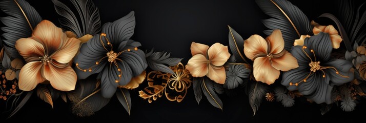 tropic leaves and flowers background