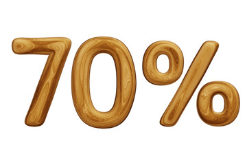 Wooden 70 percent for sale, discount, promotion and business concept 