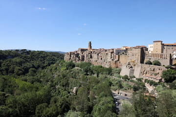 Fototapeta premium Pitigliano - the picturesque medieval town founded in Etruscan time on the tuff hill in Tuscany, Italy.