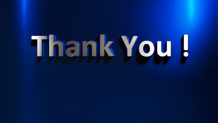 Thank You text on blue  background