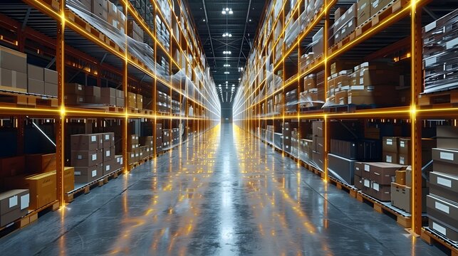Smart warehouse management system using augmented reality technology to identify package picking and delivery . - Powered by Adobe