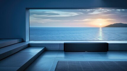 a modern living space, emphasizing the beige sofa and minimalist shelf arrangement against a backdrop of white walls.