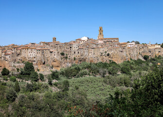 Pitigliano - the picturesque medieval town founded in Etruscan time on the tuff hill in Tuscany, Italy.