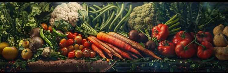 There are numerous fruits and vegetables captured in the image