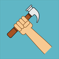 The fist holding tools for the job.  happy labour day design vector illustration. Eps 10
