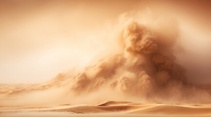 Dramatic sand storm in desert, background