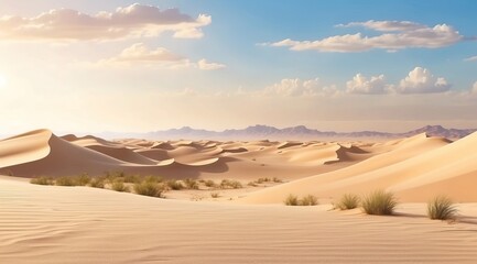 3d realistic background of sand dunes. desert landscape