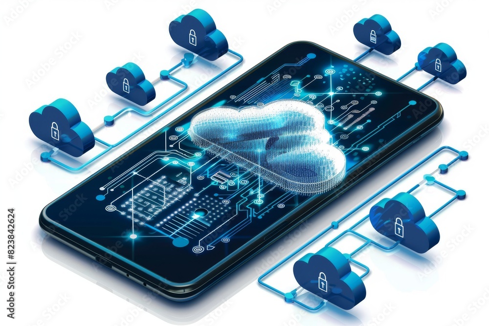 Aufkleber innovative mobile cloud security solutions with encrypted data and network protection
