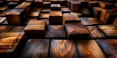 Organized Wooden Cubes for Customizable Information Display in Stock Photo. Concept Stock photo, Cubes arrangement, Information display, Wooden blocks, Customizable content