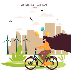 World Bicycle Day. June 3. world bicycle day celebration. banner, poster, background. World Bicycle Day Concept. ride cycle. World Bicycle Day Poster.